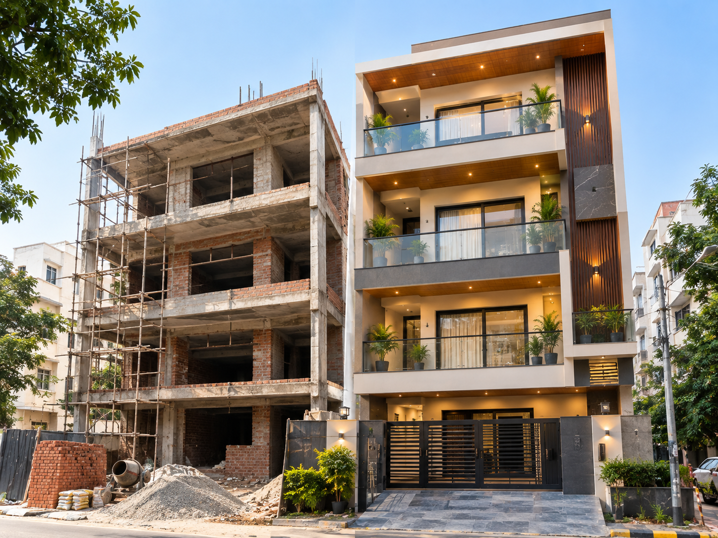 builder floor construction in Ashok Vihar